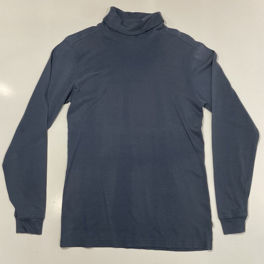 Vintage REI Outdoor Blue Cotton Knit TurtleNeck Hiking Sweater Men’s Small